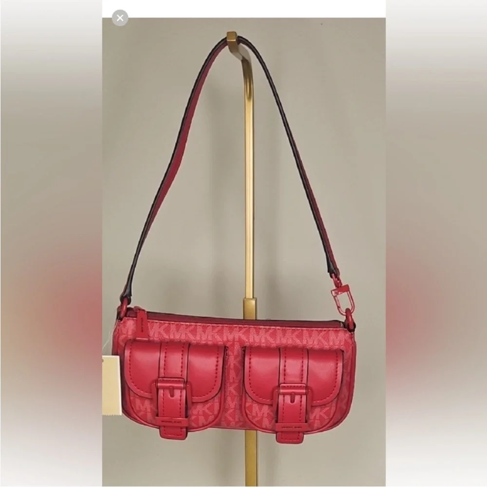 🍒🎄MICHAEL Michael Kors Zoe Convertible Signature Logo Shoulder Bag